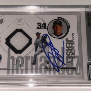 FELIX HERNANDEZ Signed 2008 UD GAME MATERIALS Card #FH Beckett (BAS) AUTO 10