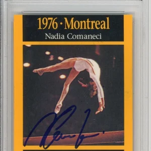 1995 KODAK OLYMPIC GYMNASTICS NADIA COMANECI SIGNED CARD PSA DNA COA AUTOGRAPH