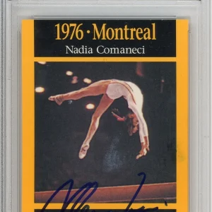 1995 KODAK OLYMPIC GYMNASTICS NADIA COMANECI SIGNED CARD PSA DNA COA AUTOGRAPHED