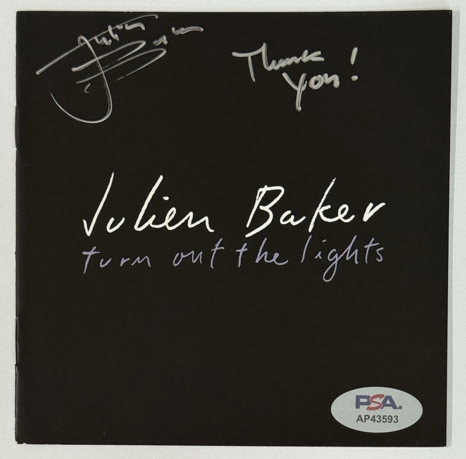 ジュリアン・ベイカー turn out the lights CD 直筆サイン SIGNED Julien Baker Turn Out The Lights Cover Book & CD PSA DNA