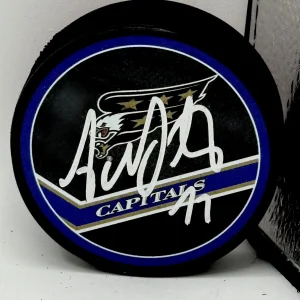 Adam Oates signed Washington Capitals Reverse Retro Puck Beckett Witnessed