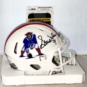 Steve Nelson signed New England Patriots Throwback mini helmet autographed JSA