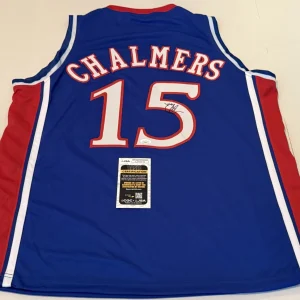 Mario Chalmers Kansas Jayhawks signed Custom jersey autographed JSA