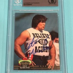STEVE McMICHAEL Signed 1992 STADIUM CLUB Card #227 Beckett BAS Authenticated