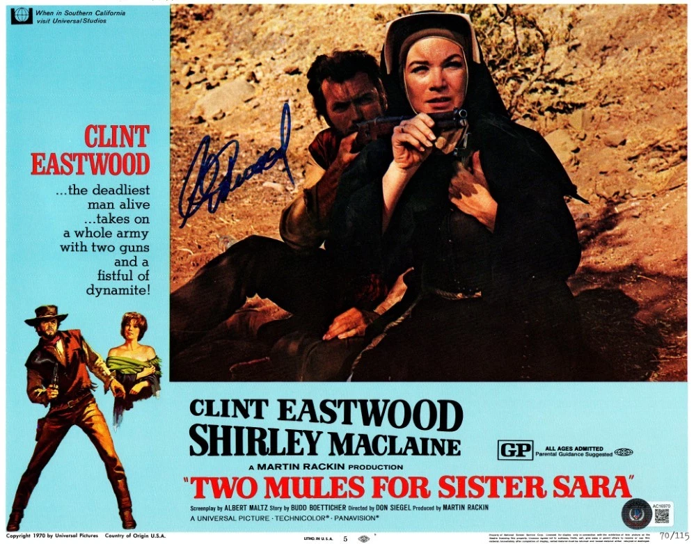 Clint Eastwood Signed Autographed 11X14 Photo Two Mules Sister Sara
