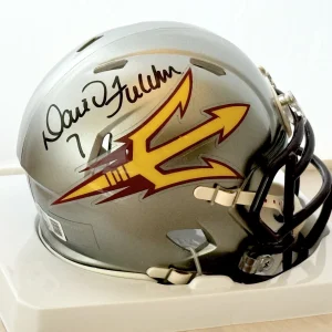 David Fulcher signed Arizona State Sun Devils Flash mini helmet Beckett Witness