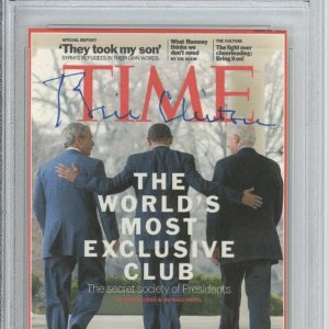 President Bill Clinton SIGNED AUTOGRAPHED Time Magazine Print Cut PSA DNA COA