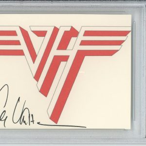 Alex Van Halen Logo SIGNED Card Cut Signature AUTOGRAPHED PSA DNA COA AUTHENTIC