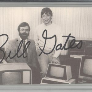 SIGNED Bill Gates Microsoft Founder Vintage Picture Cut PSA DNA COA AUTOGRAPH
