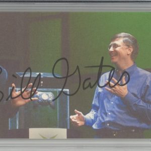 SIGNED Bill Gates Microsoft Picture w/ The Rock WWF Cut PSA DNA COA AUTOGRAPHED