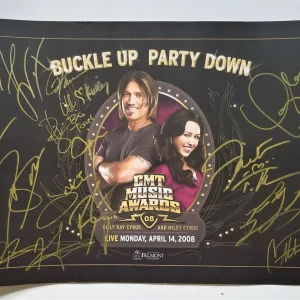 Taylor Swift Luke Bryan Carrie Underwood + SIGNED CMT 2008 Awards Poster JSA LOA