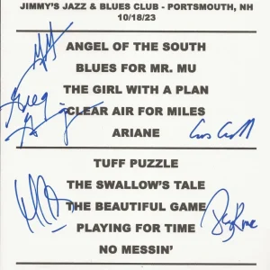 Acoustic Alchemy hand SIGNED Novelty Concert Setlist #1 COA Autographed by 5