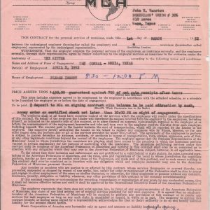 Tex Ritter REAL SIGNED 1952 MCA Music Contract JSA COA Autographed John Father