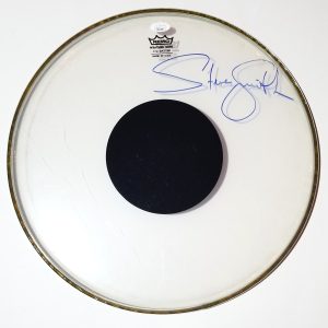 Steve Smith of Journey REAL hand SIGNED 15" Drumhead #2 JSA COA Autographed