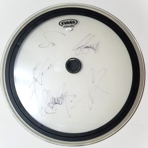 Blue October REAL hand SIGNED 22" Drumhead JSA Autographed Justin Ryan Jeremy +2