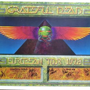 Grateful Dead w/ JERRY GARCIA SIGNED 1978 European Tour Poster JSA LOA Lesh Weir