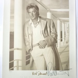 Rod Stewart SIGNED 1999 Millenium Concert Promo Poster 39/250 JSA COA Autograph