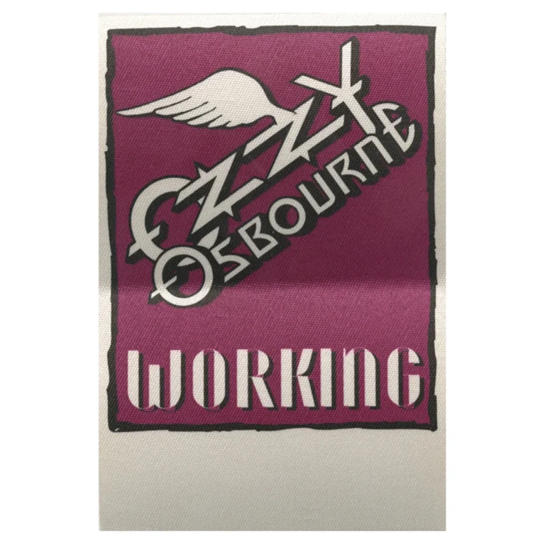 Ozzy Osbourne 1991 No More Tears Concert Tour Backstage Pass