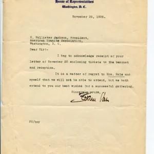 Fletcher Hale New Hampshire US Representative Congress Signed Autograph TSL