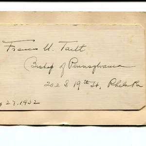 Francis Marion Taitt Episcopal Bishop Pennsylvania South Dakota Signed Autograph