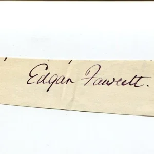 Edgar Fawcett King Arthur Poet Novelist Author Signed Autograph