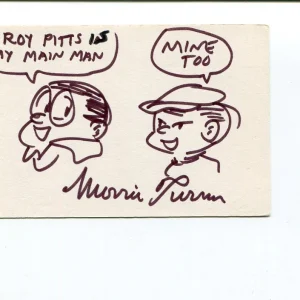 Morrie Turner Wee Pals Comic Strip Artist Cartoonist Signed Autograph Sketch