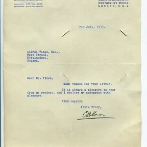 Collie Knox British Author WWII Journalist Signed Autograph ALS