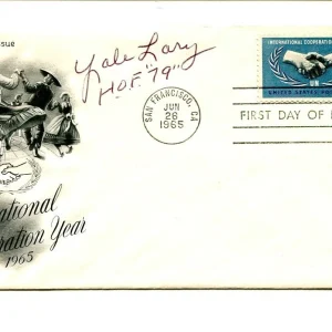 Yale Lary Detroit Lions 3x NFL Champ HOF Texas A&M Aggies Signed Autograph FDC