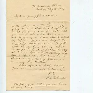 William Erigena Robinson New York Representative Congress Signed Autograph ALS