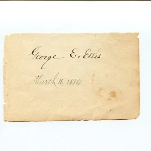 George Edward Ellis Early Boston Author Unitarian Clergy Signed Autograph