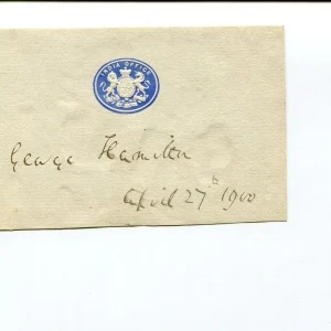 Lord George Hamilton Secretary State India UERL First Admiralty Signed Autograph