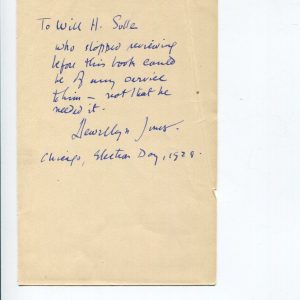 Llewellyn Jones Author & Humanist Manifesto Signed Autograph ALS