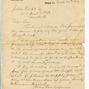 Charles Hibbard New York Vermont Railroad Owner Signed Autograph ALS