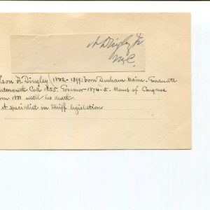 Nelson Dingley Jr Governor Maine US Congress Representative Signed Autograph