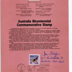 Tom Schieffer Texas Rangers President US Ambassador Australia Signed FDC Sheet