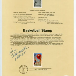 Van Chancellor Louisiana State LSU Coac HOF Signed Autograph FDC Stamp Sheet JSA
