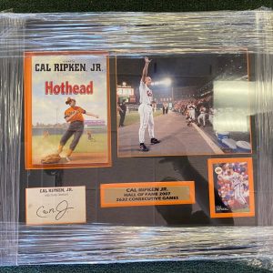 CAL RIPKEN JR BALTIMORE ORIOLES SIGNED AUTOGRAPHED CUT MATTED & FRAMED W/COA