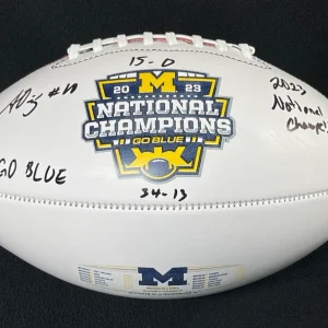 Alex Orji Signed Inscribed Michigan Wolverines National Champs Football