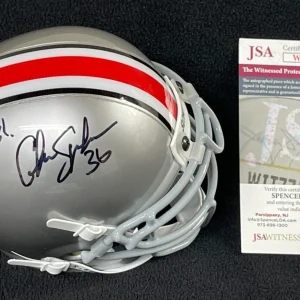 Chris Spielman Signed & Inscribed Go Bucs Ohio State Mini Helmet JSA COA