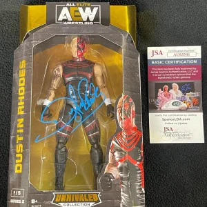 Dustin Rhodes Signed AEW Series 2 Action Figure JSA COA WWE WCW Goldust Seven