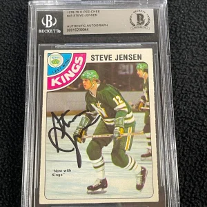 Steve Jensen 1978-79 Signed O-Pee-Chee Hockey Card #45 North Stars LA Kings