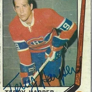 Terry Harper Signed 1969-70 O-Pee-Chee Hockey Card #164 Montreal Canadiens