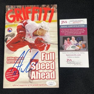 Darren Helm Signed Grand Rapids Griffins Program Detroit Red Wings JSA COA