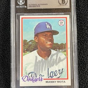 Manny Mota Signed 1978 Topps Card #228 Los Angeles Dodgers BAS Certified