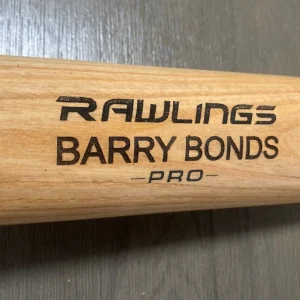 BARRY BONDS SAN FRANCISCO GIANTS UNSIGNED RAWLINGS PRO ENGRAVED BLONDE BAT