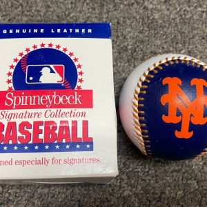 VINTAGE SPINNEYBECK COOPERTOWN COLLECTION NEW YORK METS SOUVENIR BASEBALL W/BOX