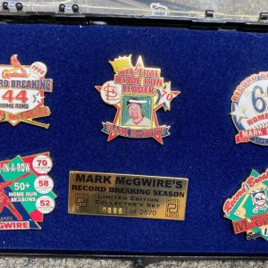 5PC PIN SET PETER DAVID MARK MCGWIRE STL CARDINALS HOME RUN RECORD COLLECTIBLE