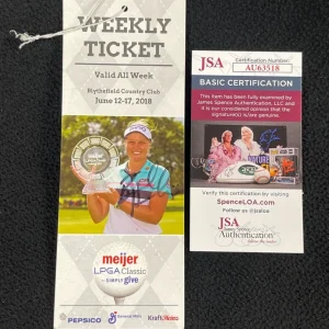 Brooke Henderson Signed LPGA Meijer Classic Ticket Pass JSA COA