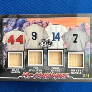 2024 LEAF LUMBER MT. CRUSHMORE MICKEY MANTLE E.BANKS T.WILLIAMS H.AARON BAT 3/5