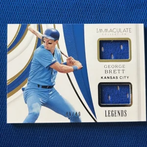 2019 IMMACULATE GEORGE BRETT KC ROYALS LEGENDS DUAL JERESY CARD 49/49 #LDM-GB